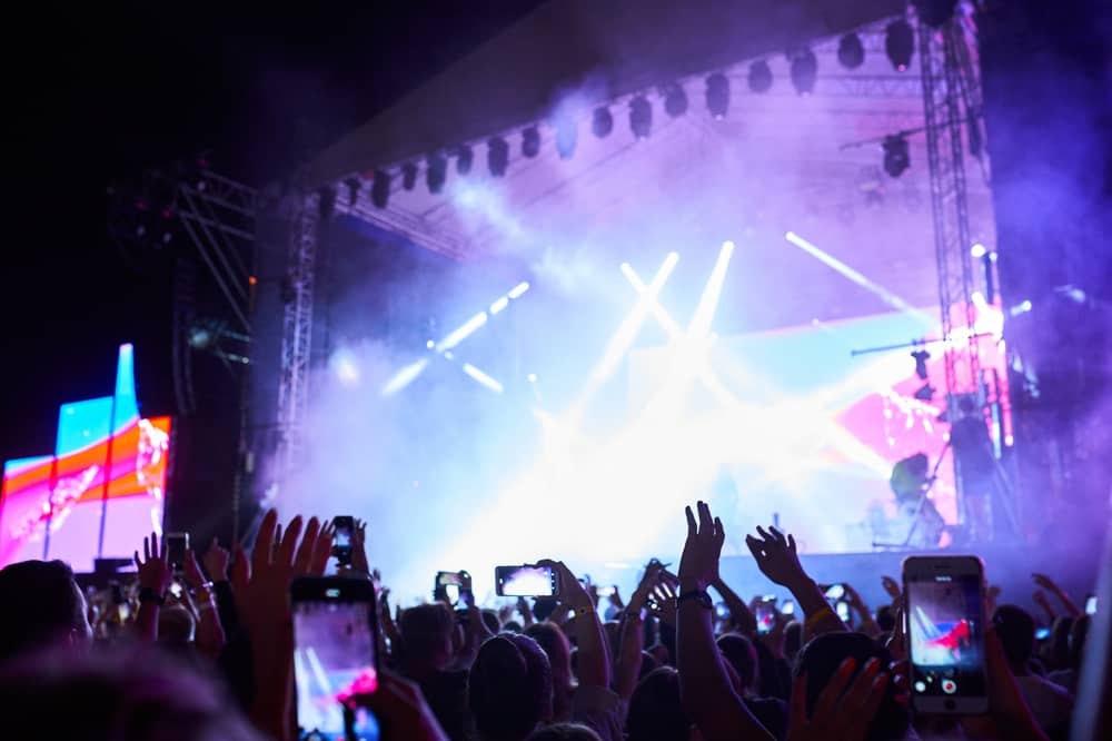 vue de derrière du public lors d'un concert au Main Square Festival