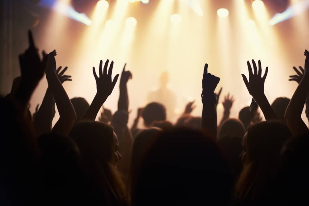 public qui lève les bras pendant un concert à Musilac