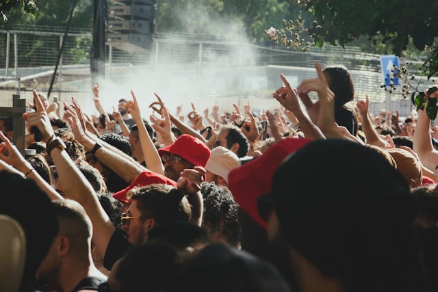 public lors d'un concert au festival Rock Werchter