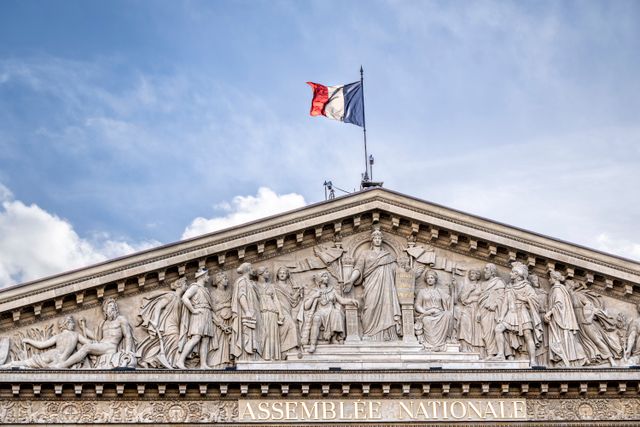 façade du bâtiment de l'Assemblée nationale française